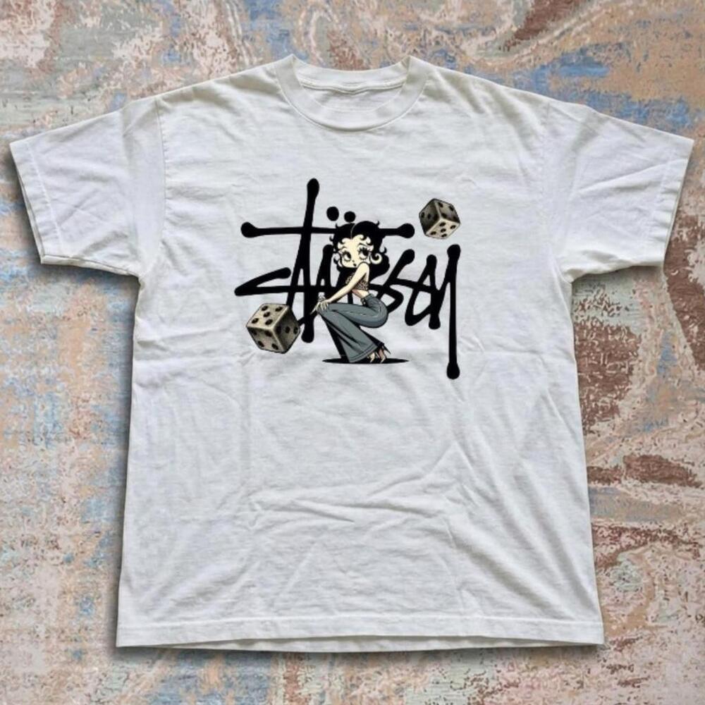 StSsy Betty Boop White T-Shirt